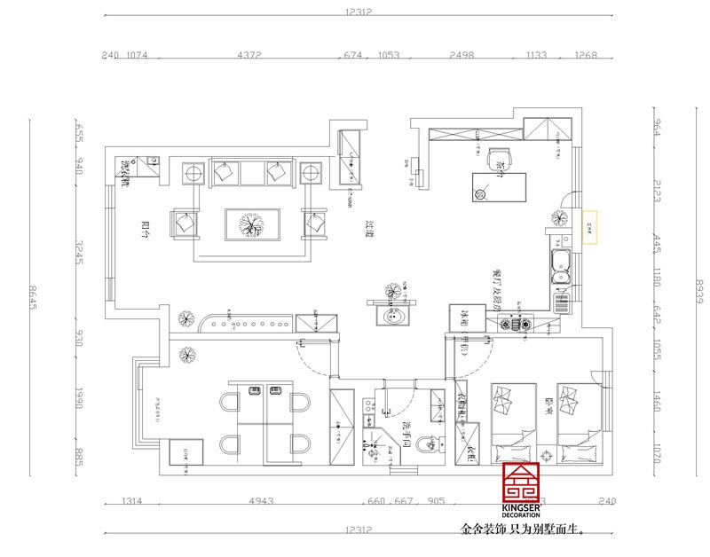 麗景藍(lán)灣114平米戶型分析