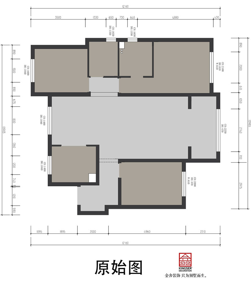 遠(yuǎn)洋晟庭裝修設(shè)計150平米原始平面圖