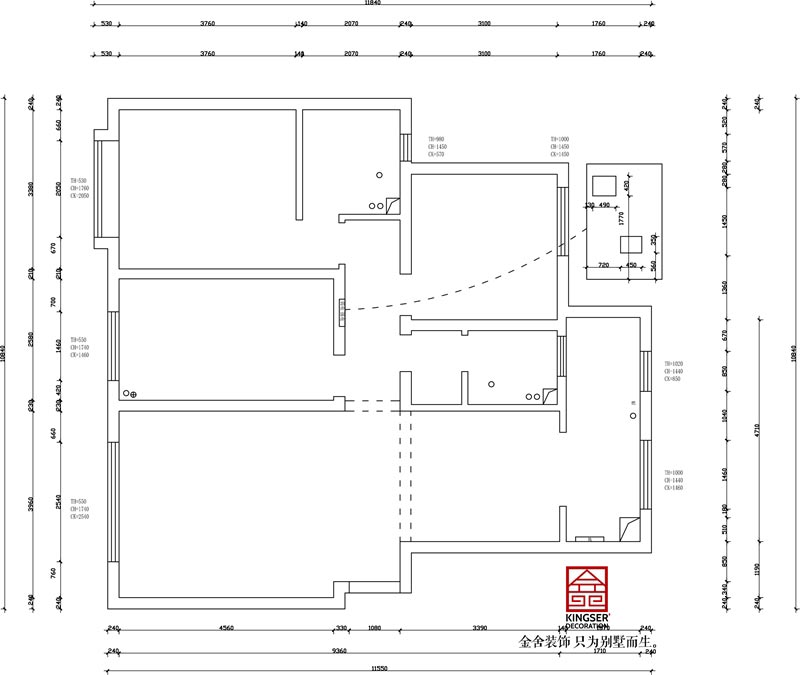 國(guó)赫天著130㎡戶(hù)型原始平面圖