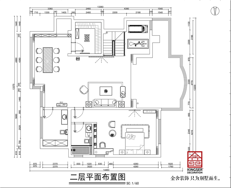 國(guó)賓壹號(hào)躍層戶型二層平面布置圖