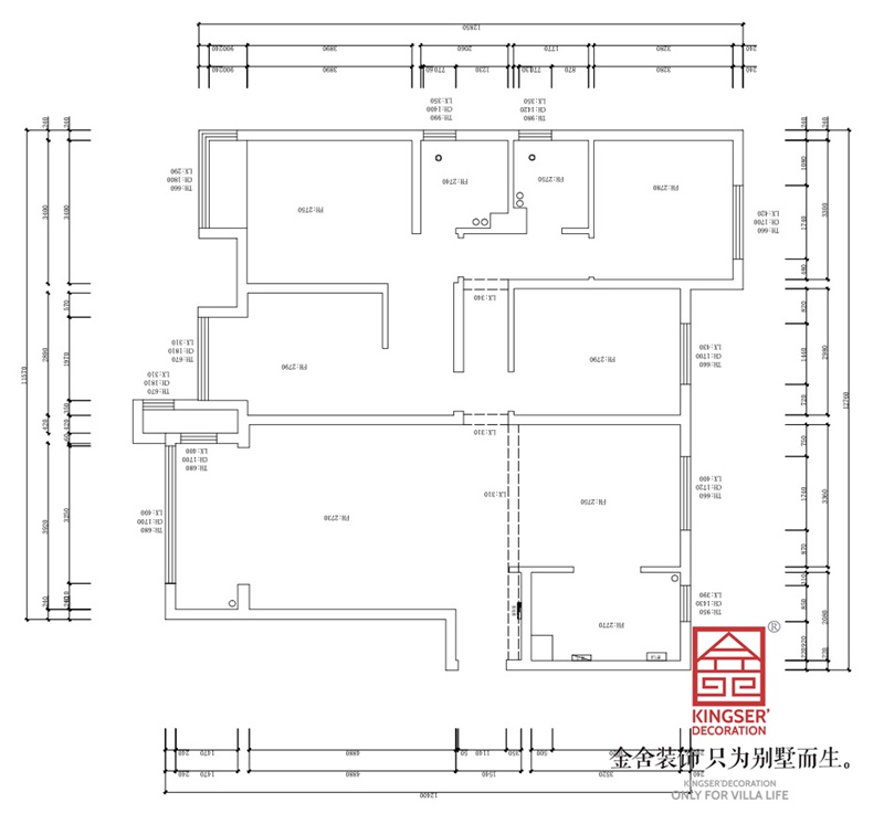 東南智匯城170平米四室二廳一廚兩衛(wèi)戶(hù)型原始平面圖