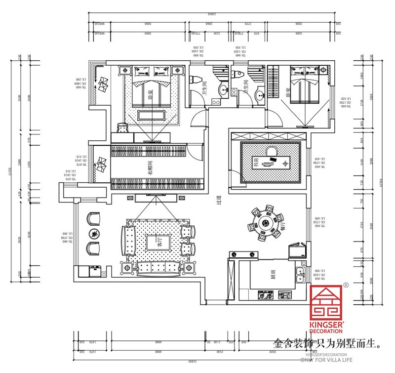 東南智匯城170平米四室二廳一廚兩衛(wèi)戶(hù)型平面布置圖